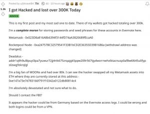 Người dùng Reddit bị hack mất hơn 300k vì lưu trữ mật khẩu và cụm từ khôi phục trong Evernote